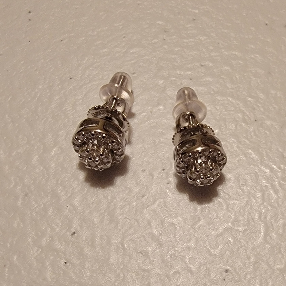 Moissanite Silver Stud Earrings.